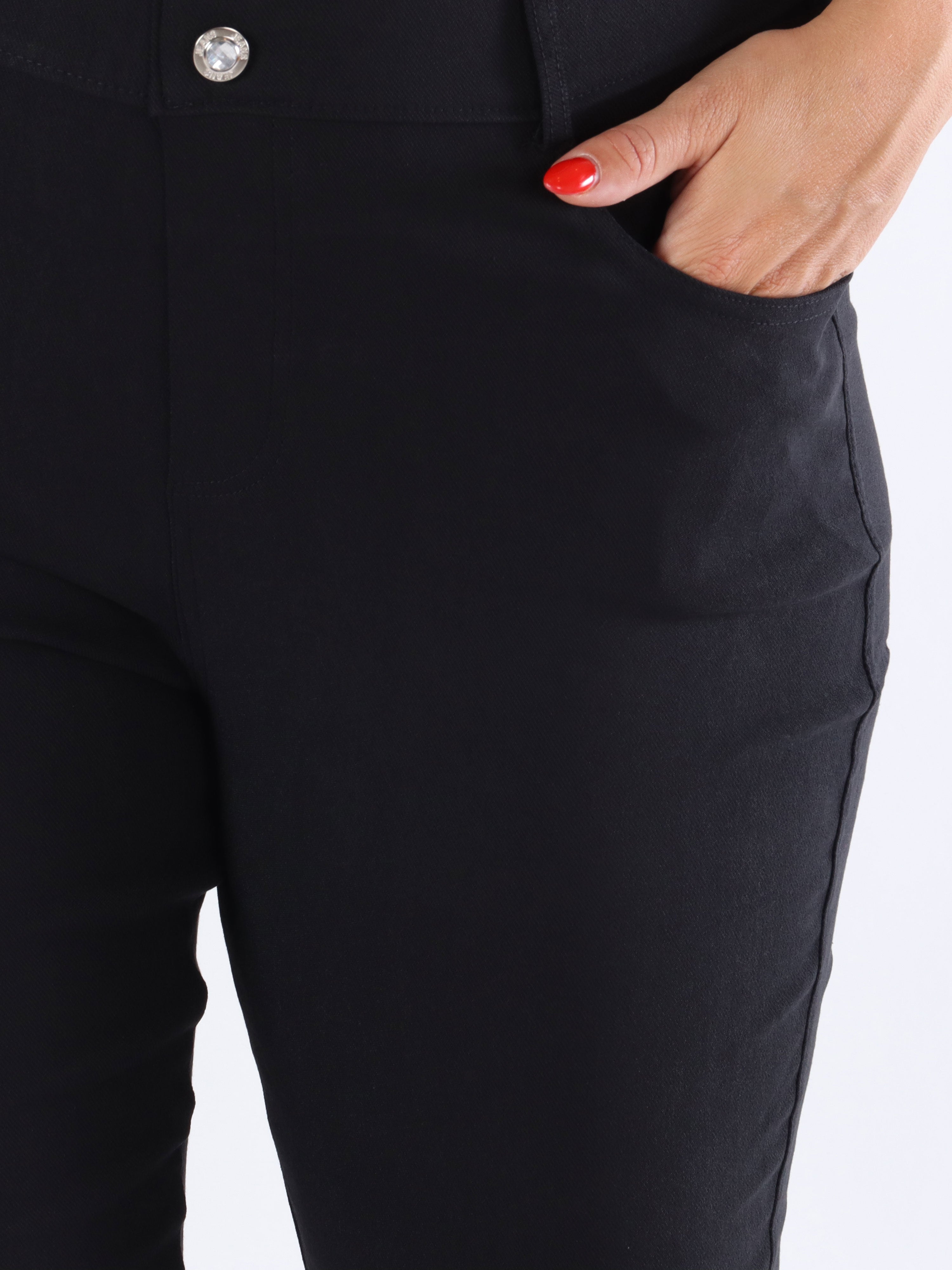 Sonia - Sorte plus size bukser med meget stræk i